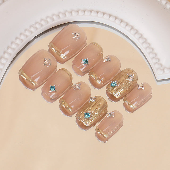 Decorative Press-On Nails with Sparkling Accents Kalsten