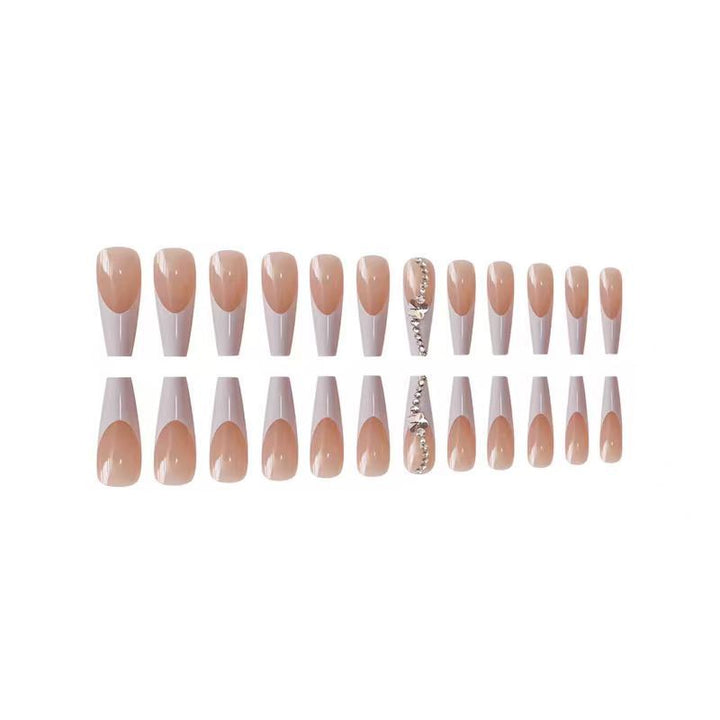 Elegant Long French Tip Acrylic Nail Art Kalsten