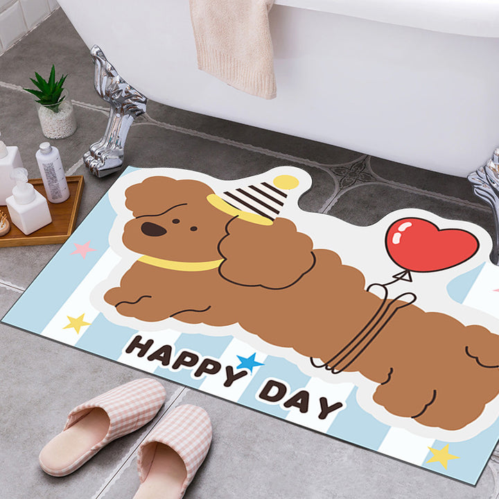Playful Dog-Themed Welcome Mat