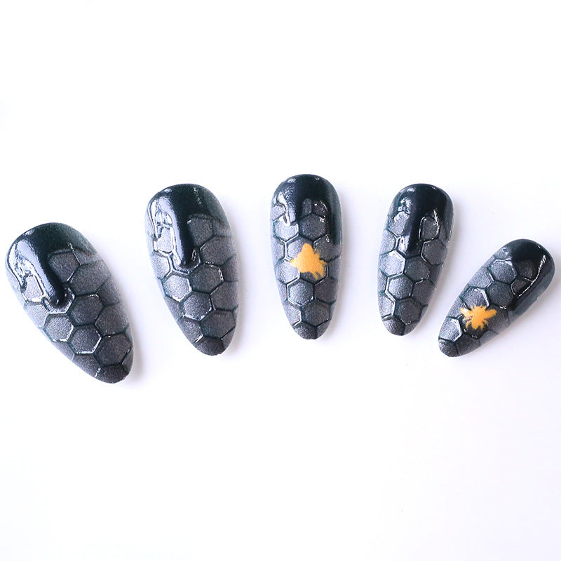 Artistic Hexagonal Nail Art Extensions Kalsten