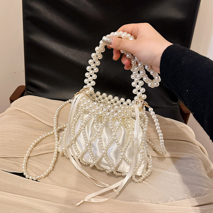 Decorative Beaded Drawstring Handbag