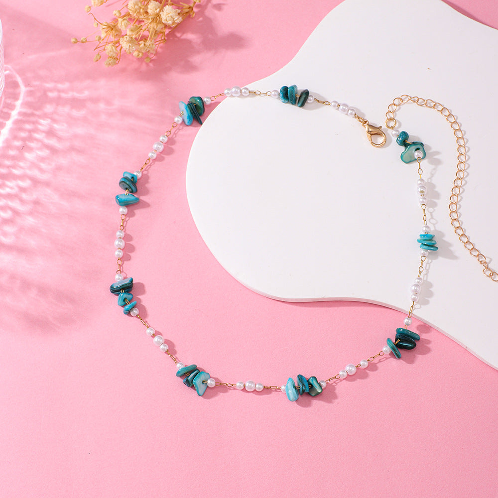 Elegant Floral Beaded Necklace Kalsten