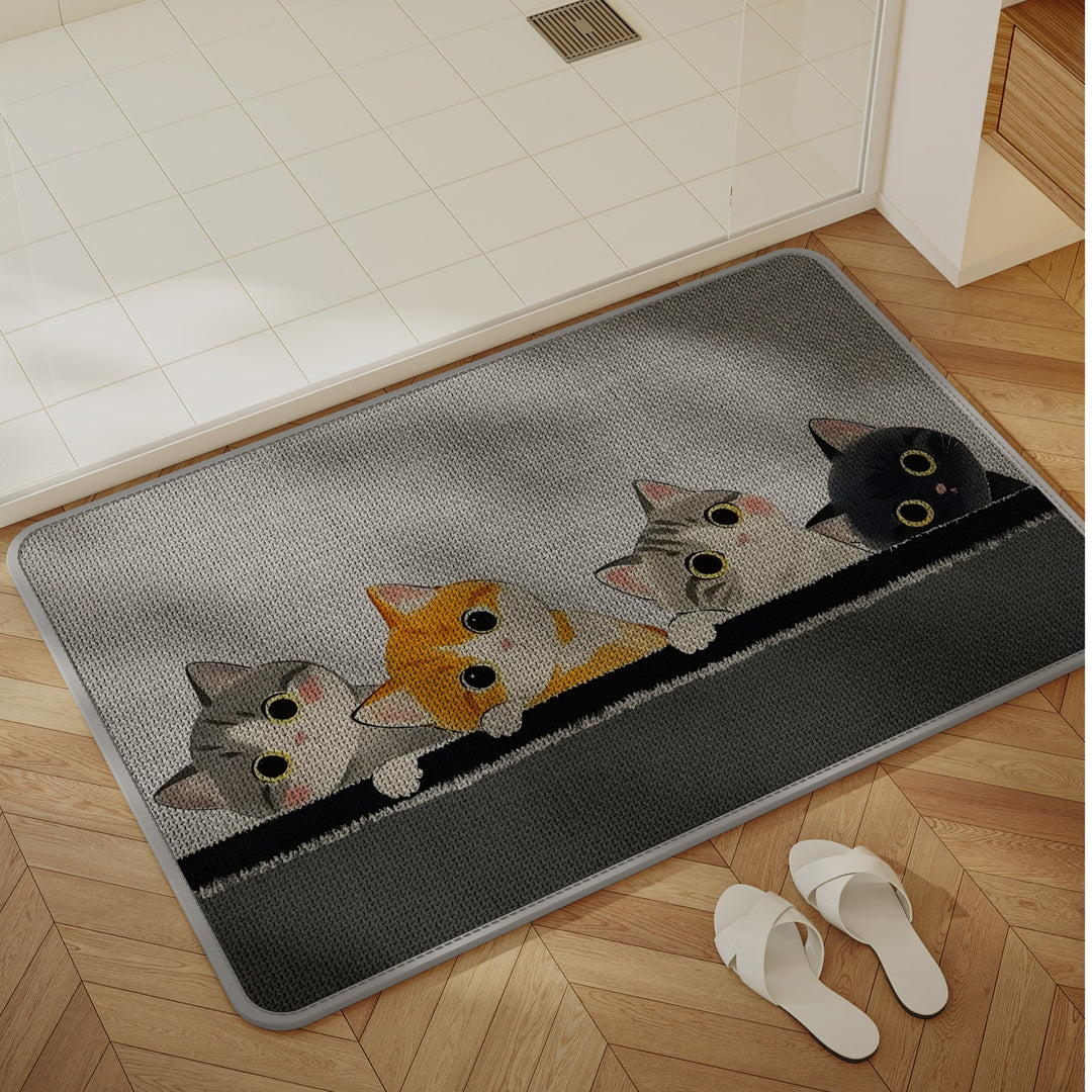 Cartoon Cat-Themed Non-Slip Bath Mat Kalsten