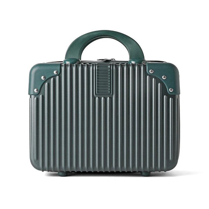 hard-shell travel cosmetic case with double-zip closure top handle and protective feet Kalsten