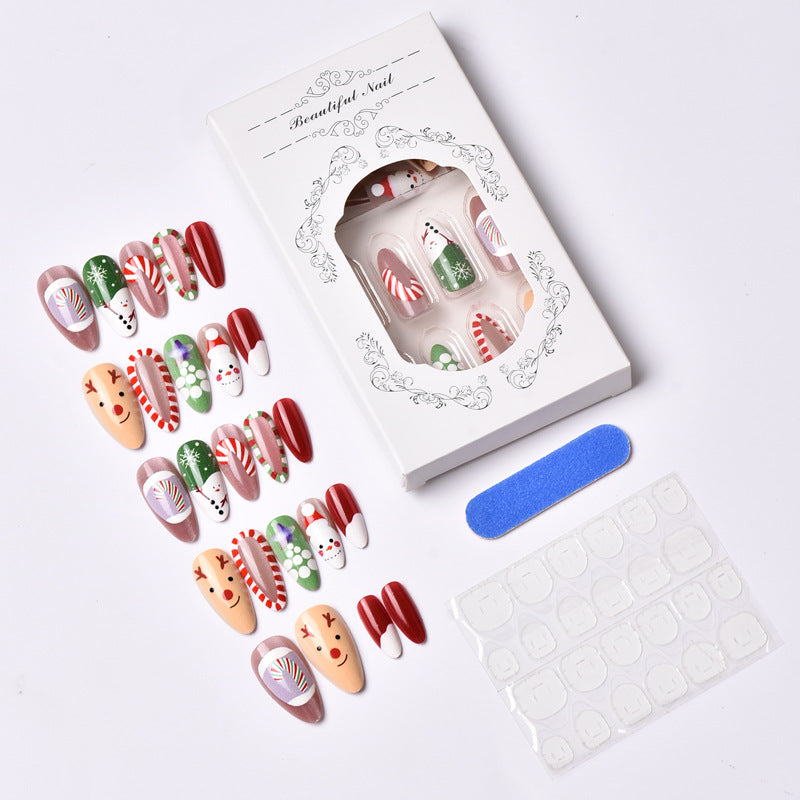 Festive Holiday-Themed Press-On Nail Art Set Kalsten 1790636733