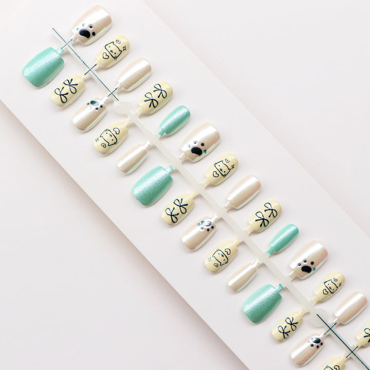 Cute Cartoon Themed Press-On Nail Art