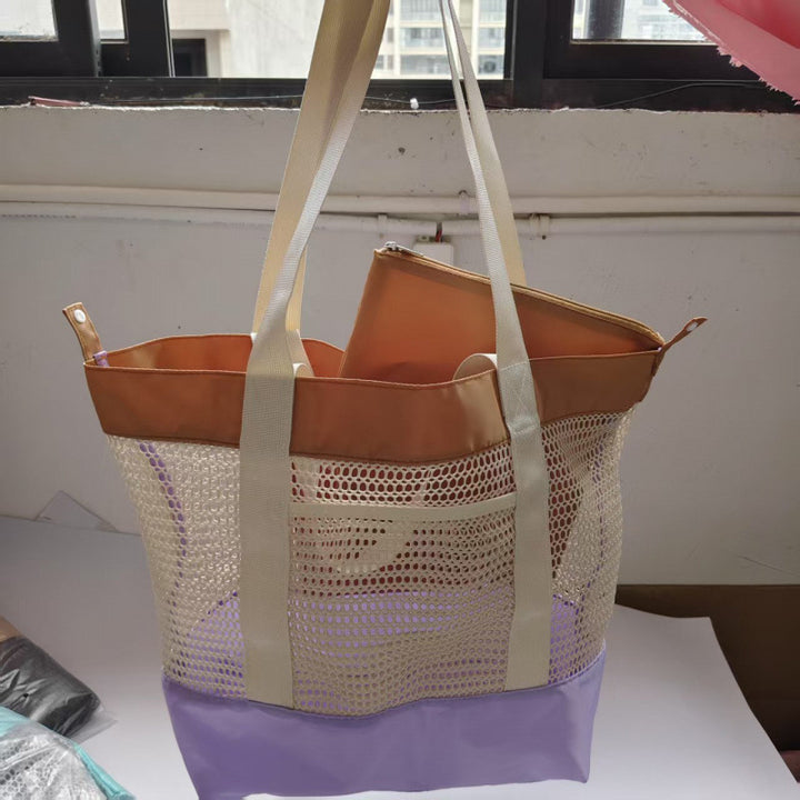 Spacious mesh tote bag with insulated inner compartment Kalsten