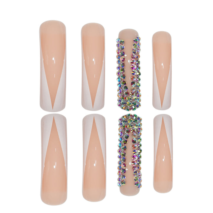 Glamorous Stiletto Press-On Nails with Rhinestone Accents Kalsten
