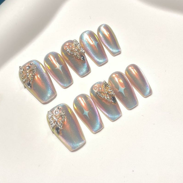 Butterfly-Embellished Press-On Nails