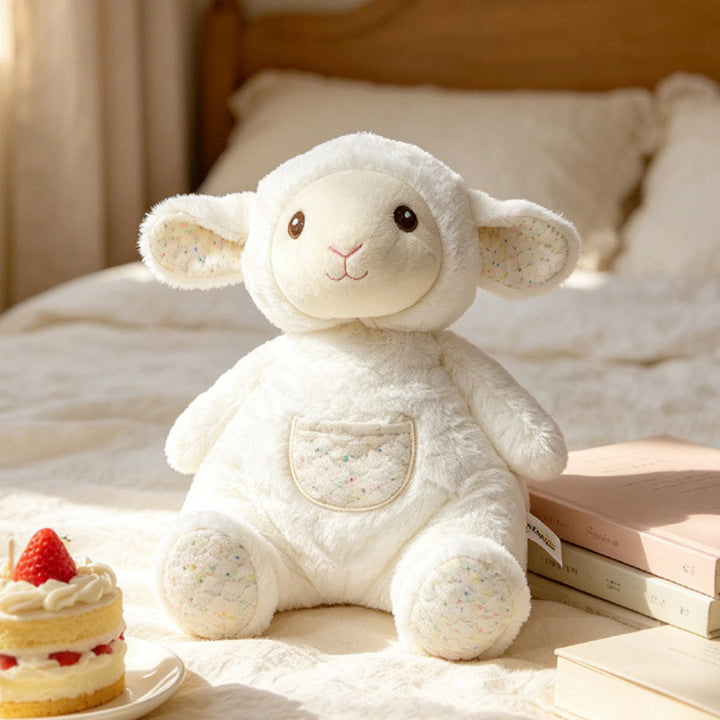 Plush Sit-Ready Puppy Nursery Companion with Quilted Front Pocket and Bean-Fill Base Kalsten