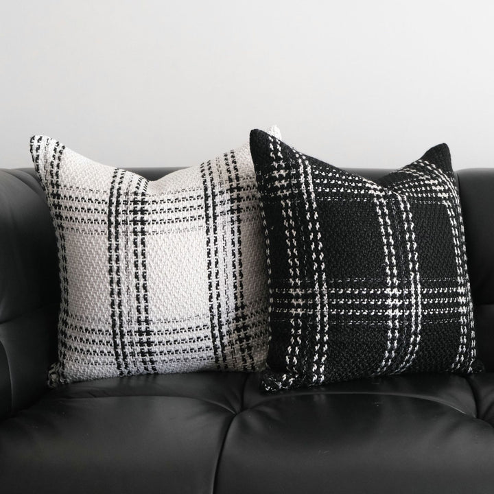 Cozy Textured Plaid Throw Pillow for Home