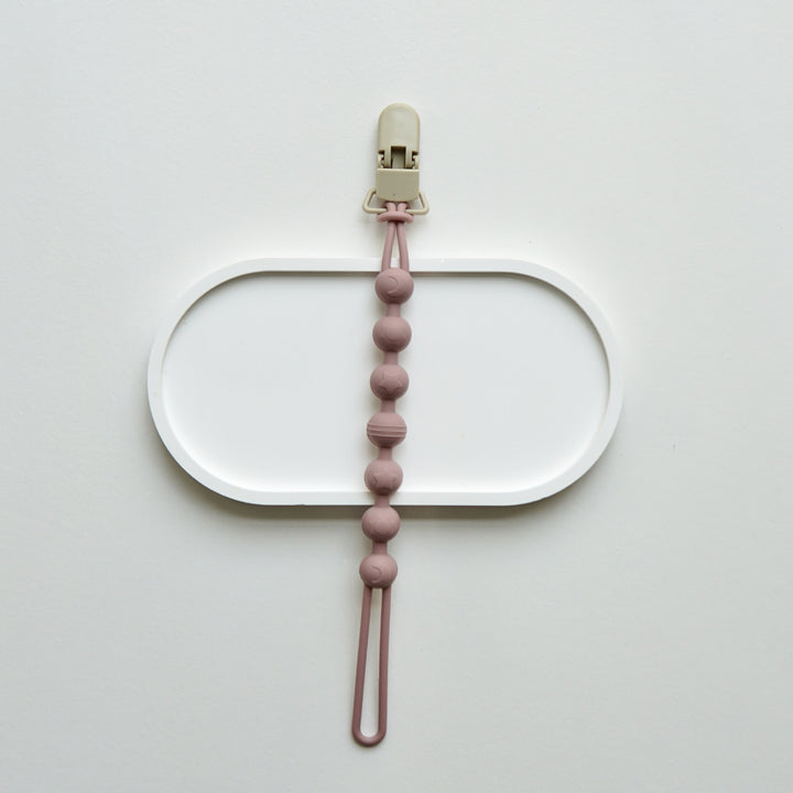 Infant Teething Bead Pacifier Holder Clip with Secure Clamp