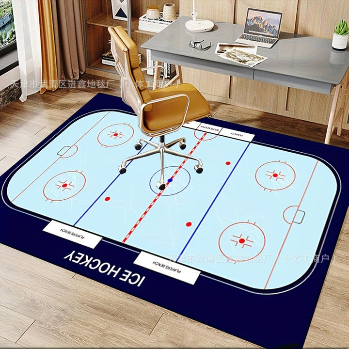 Ice Hockey Themed Area Rug for Home Decor