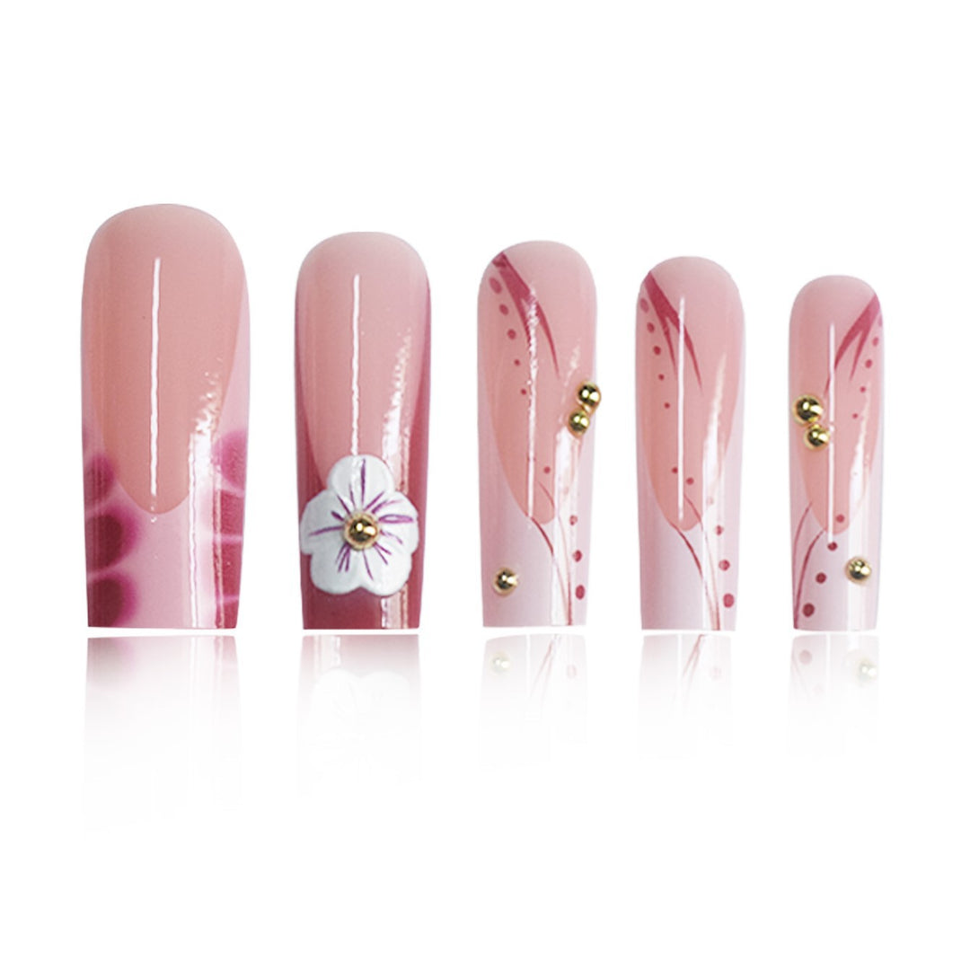 Artistic 3D Floral Press-On Nail Designs Kalsten