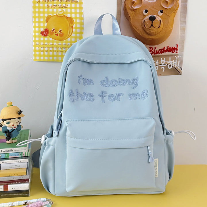 Embroidered Motivational Casual Backpack Kalsten