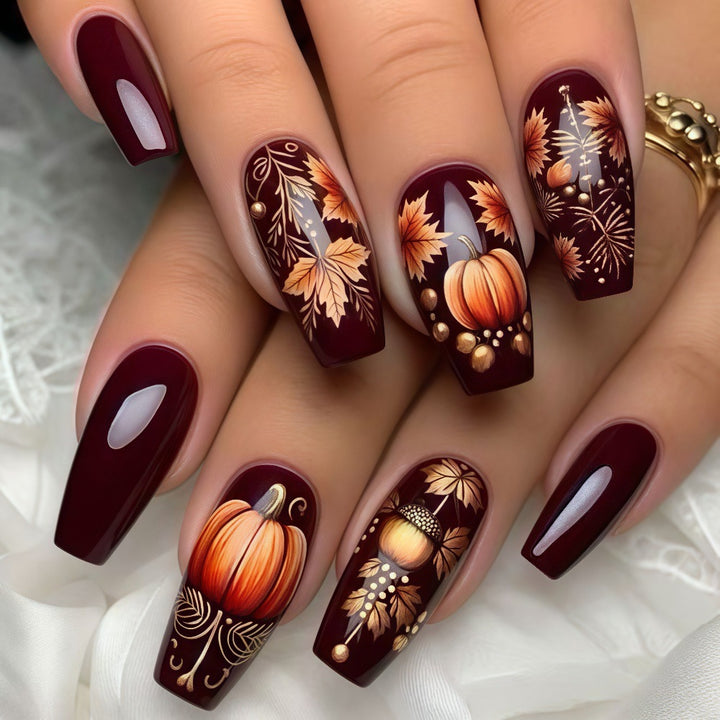 Artificial nails with autumn design Kalsten