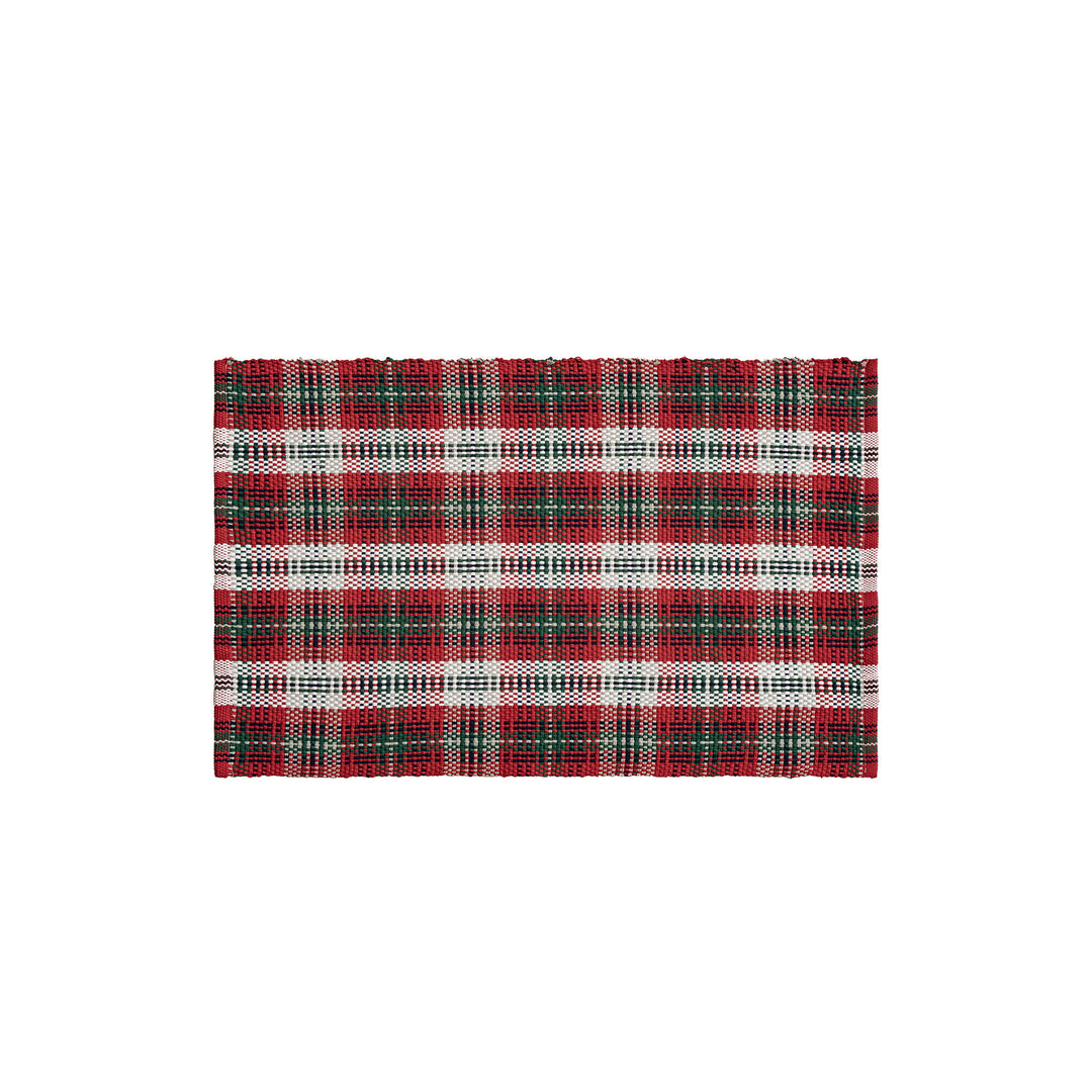Hand-woven table runner in a traditional check pattern with a sturdy cotton structure Kalsten