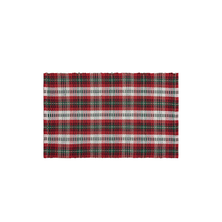 Hand-woven table runner in a traditional check pattern with a sturdy cotton structure Kalsten