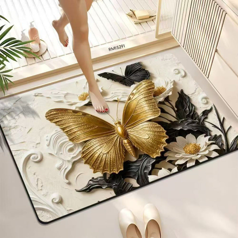 Decorative Butterfly Bath Mat Kalsten