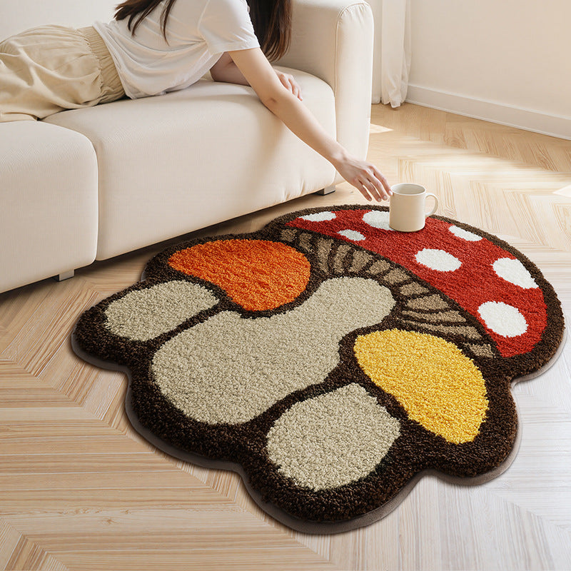 Mushroom-Shaped Plush Area Rug Kalsten
