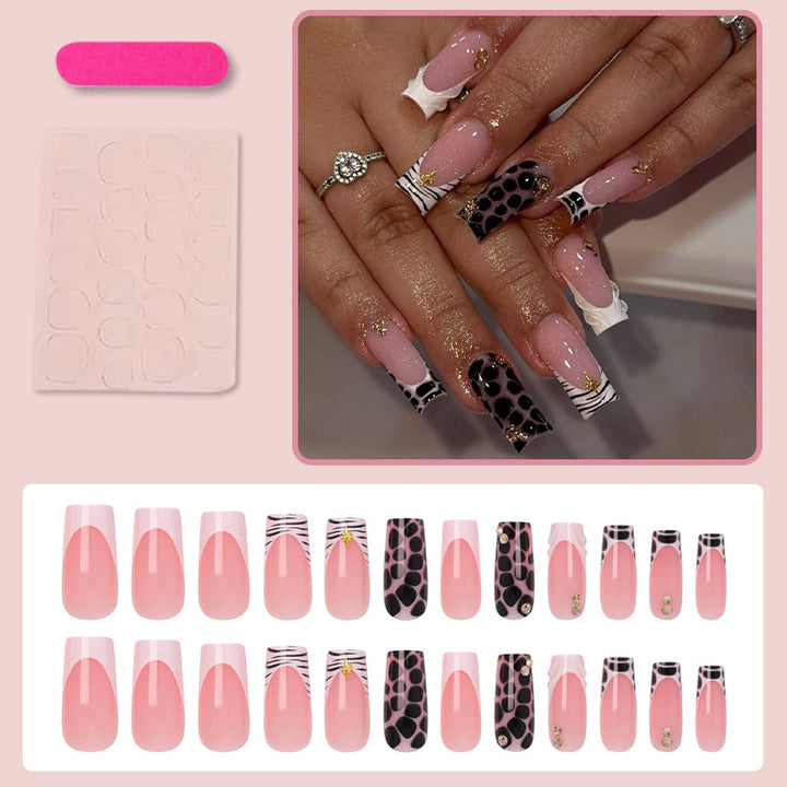Acrylic nail set with modern animal designs Kalsten