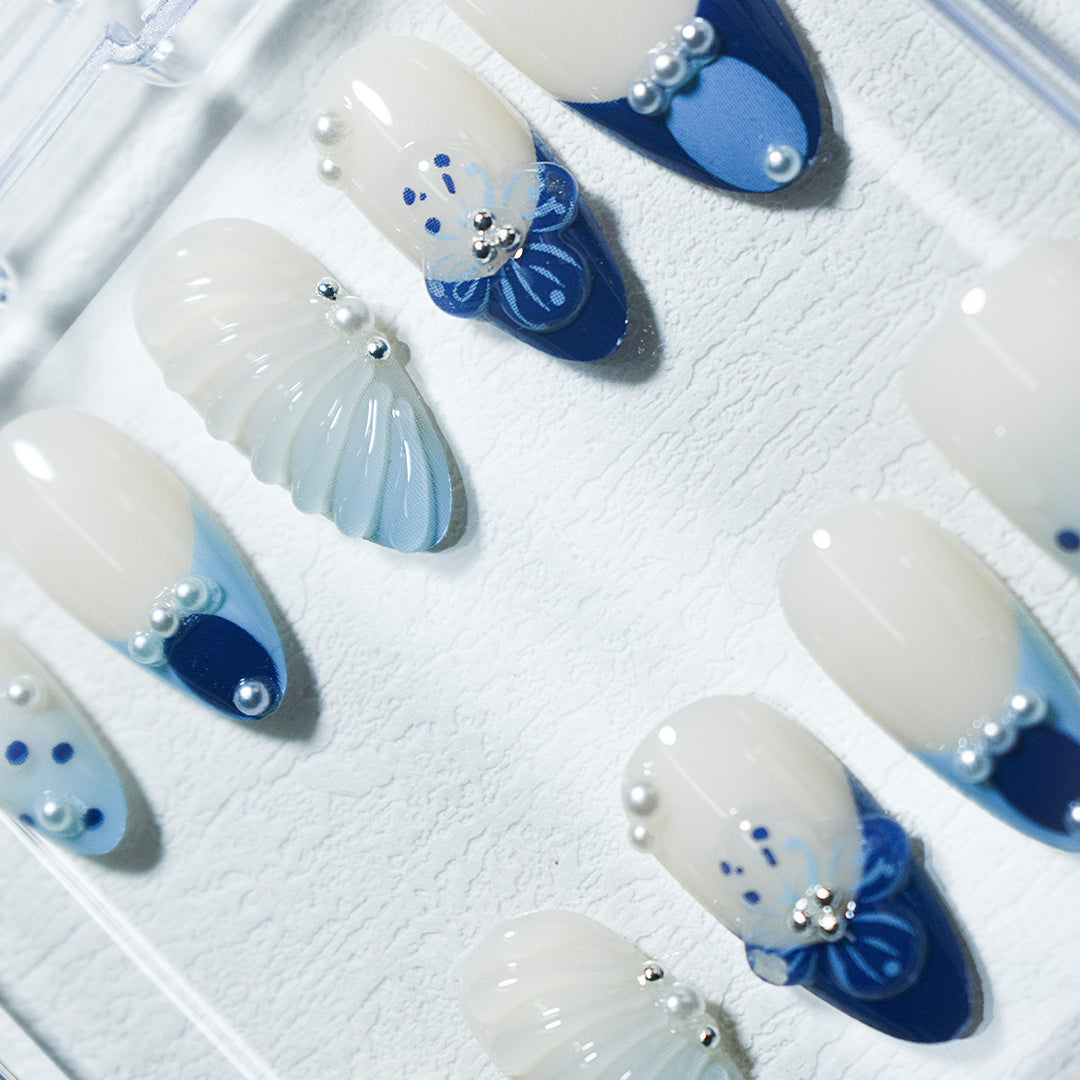 Decorative Press-On Nail Art Set with 3D Accents Kalsten