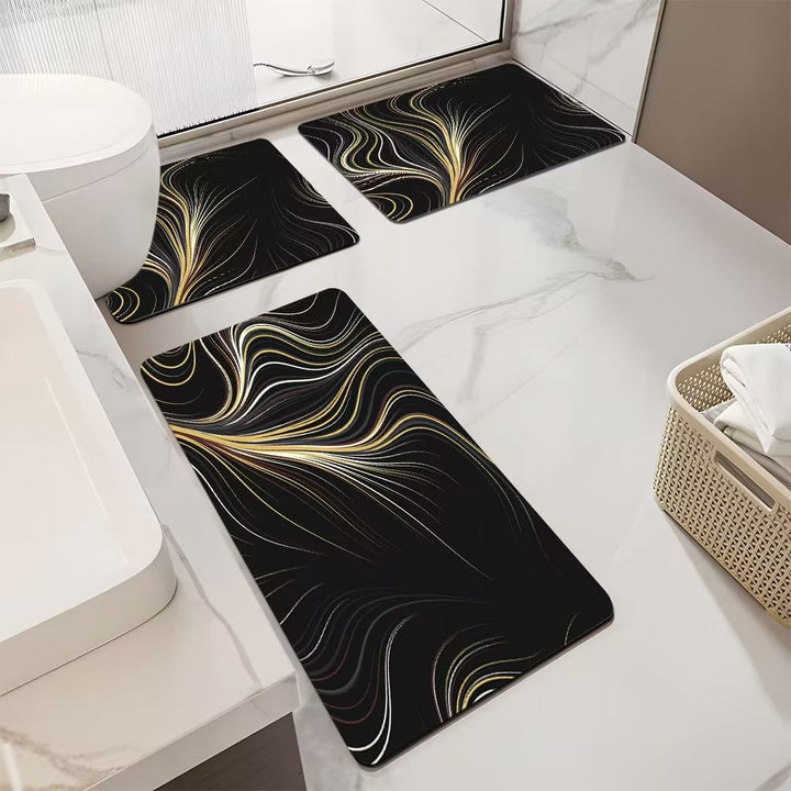 Luxurious Marble Pattern Bath Mat Set Kalsten
