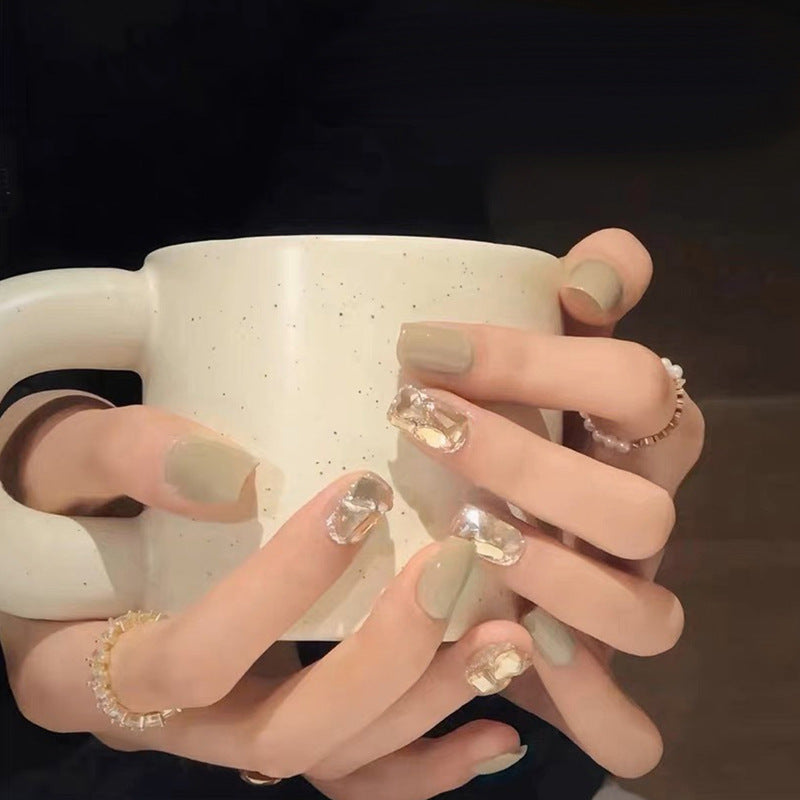 Glamorous Stiletto Press-On Nails with Crystal Accents Kalsten