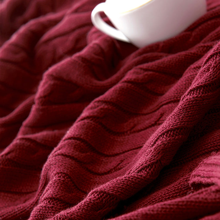 Cable Knit Throw Blanket