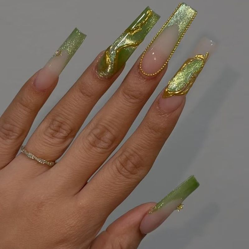 Elegant Floral Acrylic Nail Design Enhancements Kalsten