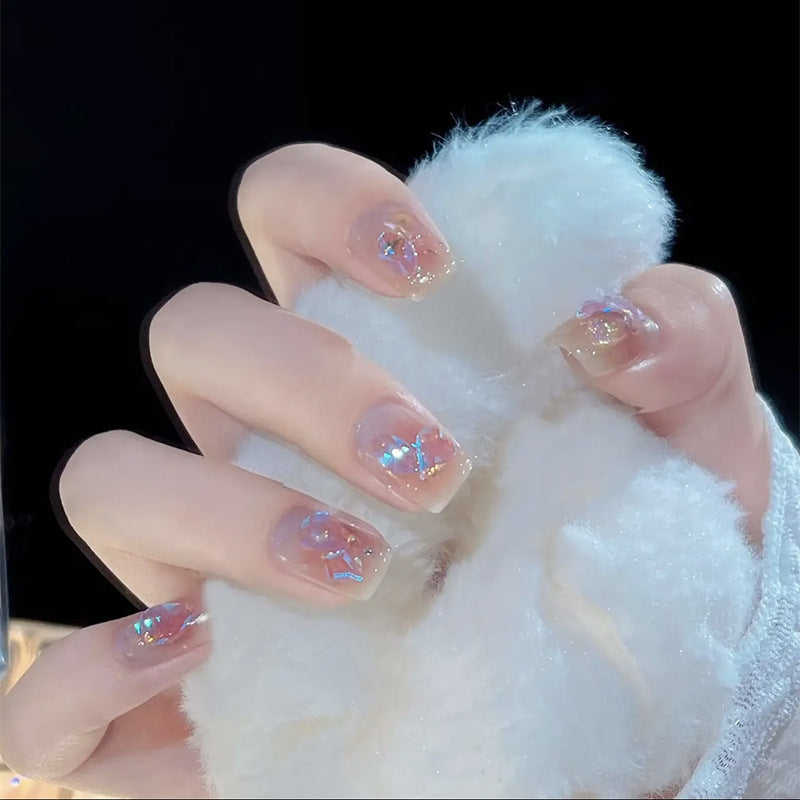 Elegant Crystal-Embellished Press-On Nail Set Kalsten
