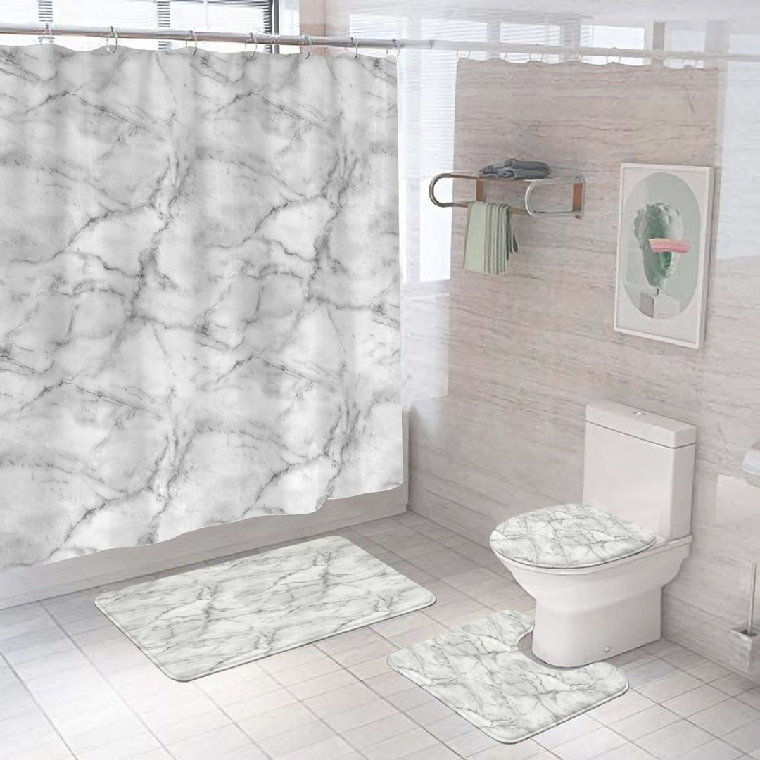Elegant Marble Pattern Bathroom Mat Set Kalsten