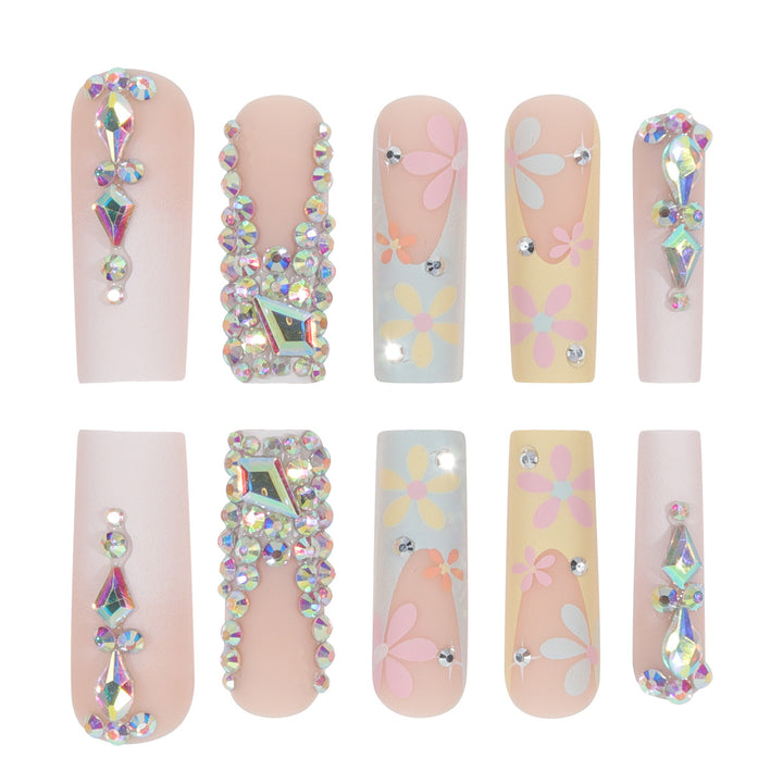 Decorative Rhinestone-Accented Stiletto Press-On Nails Kalsten