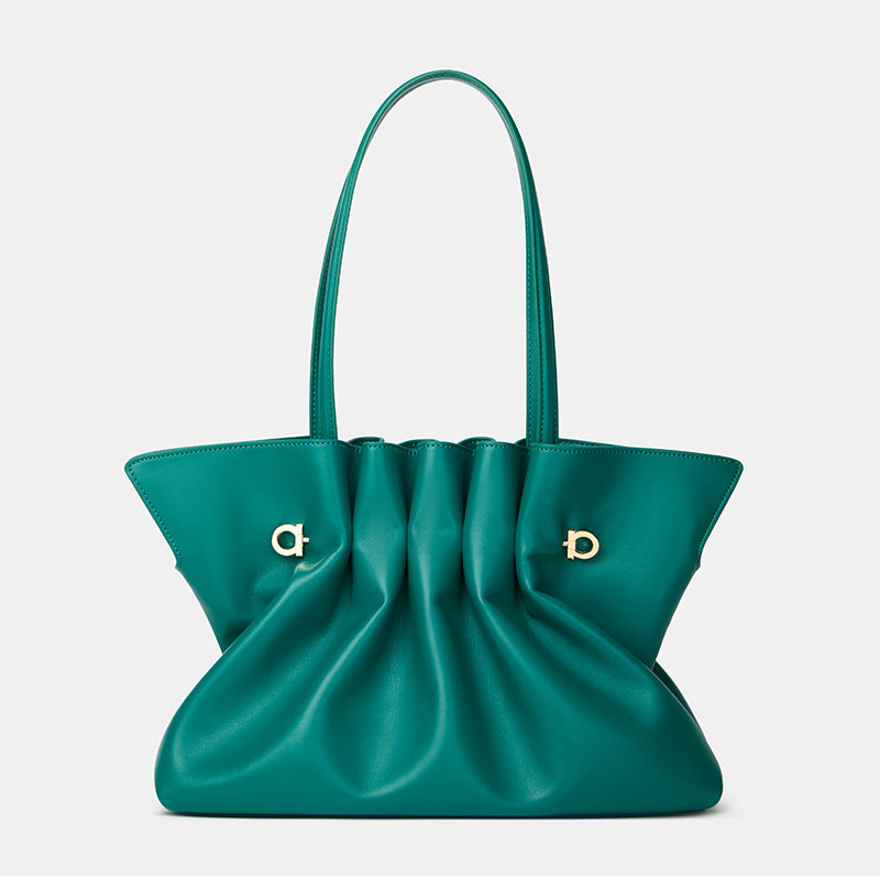 Elegant Pleated Handheld Tote Bag