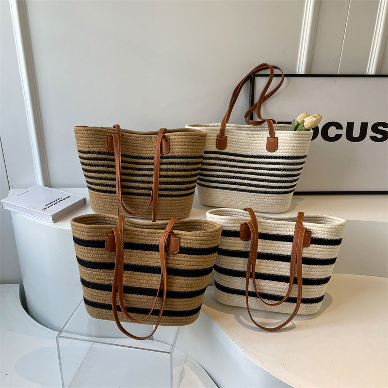 Stylish Striped Beach Tote Kalsten
