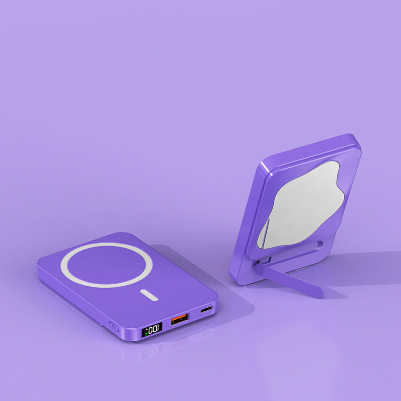 Powerbank with Integrated Cosmetic Mirror and Multifunctional Charging Port Kalsten
