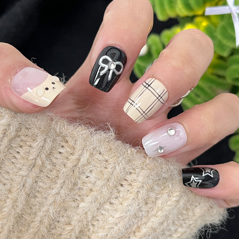 Artistic Press-On Nail Design Set with Unique Patterns Kalsten