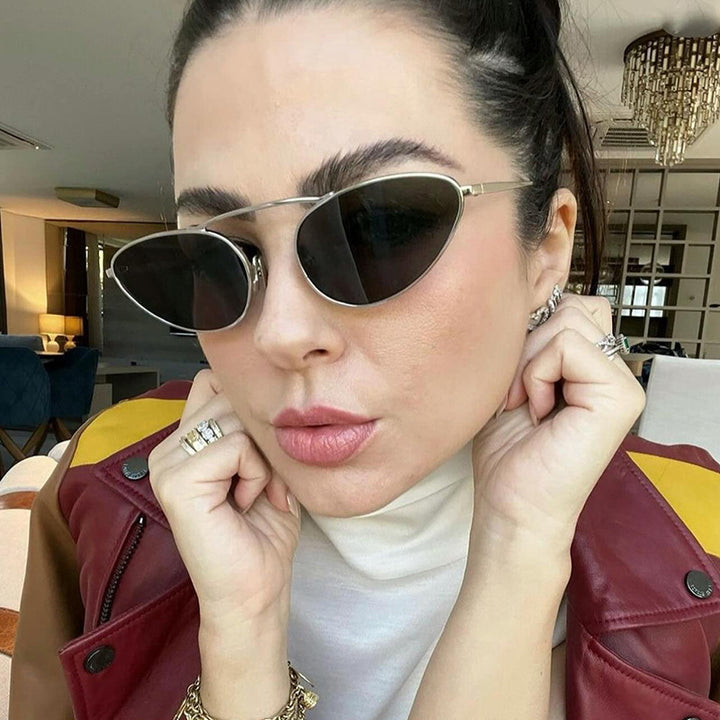 Women trendy Cat-Eye sunglasses with slim metal frame Kalsten