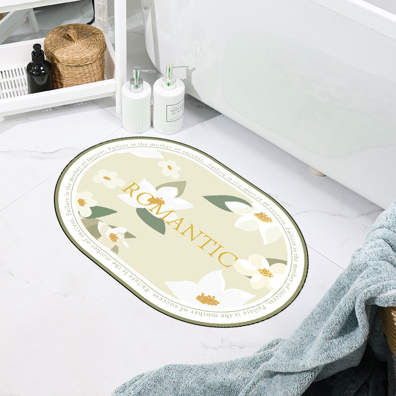 Floral Patterned Bathroom Mat Kalsten