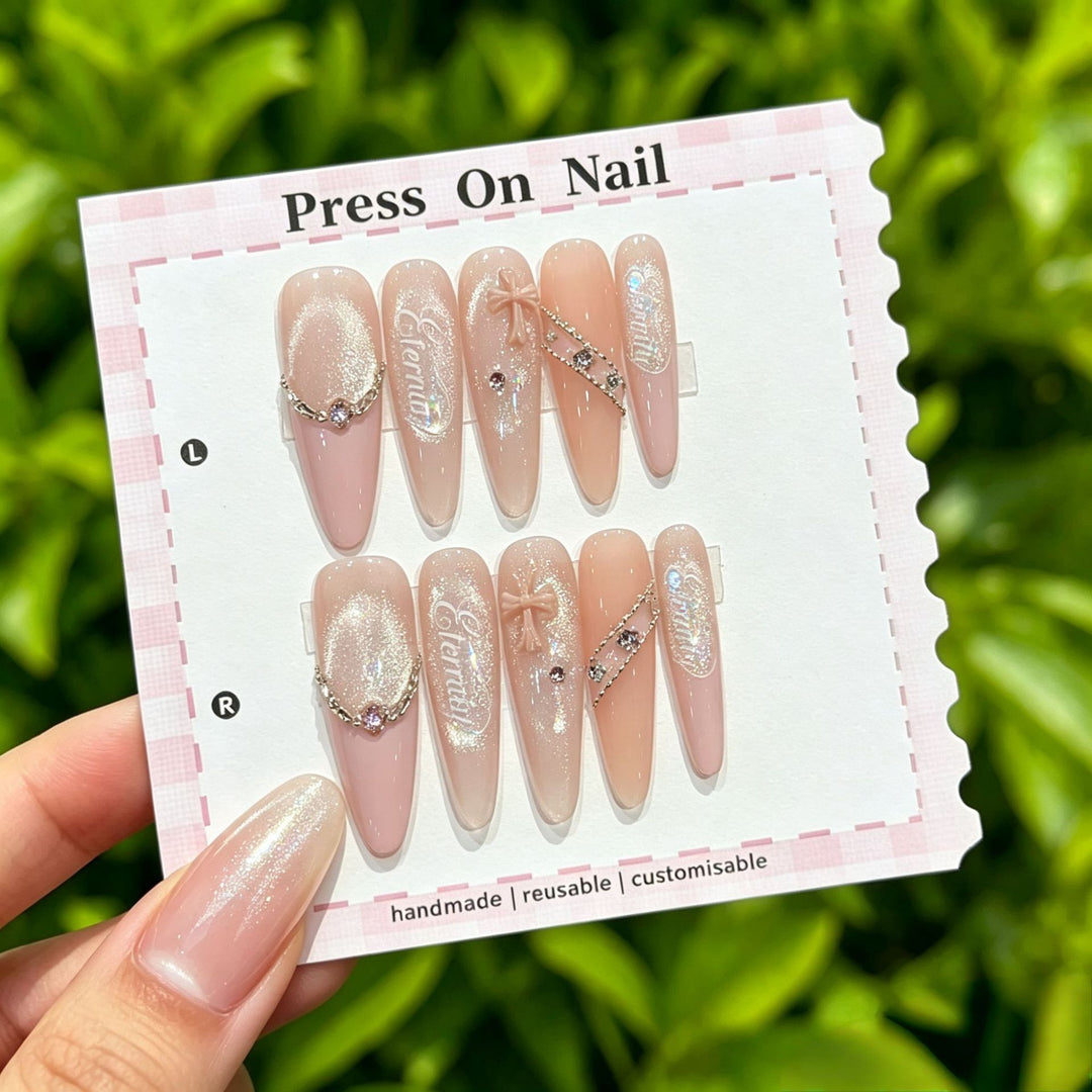 Artistic Floral Press-On Nail Set  1791773803