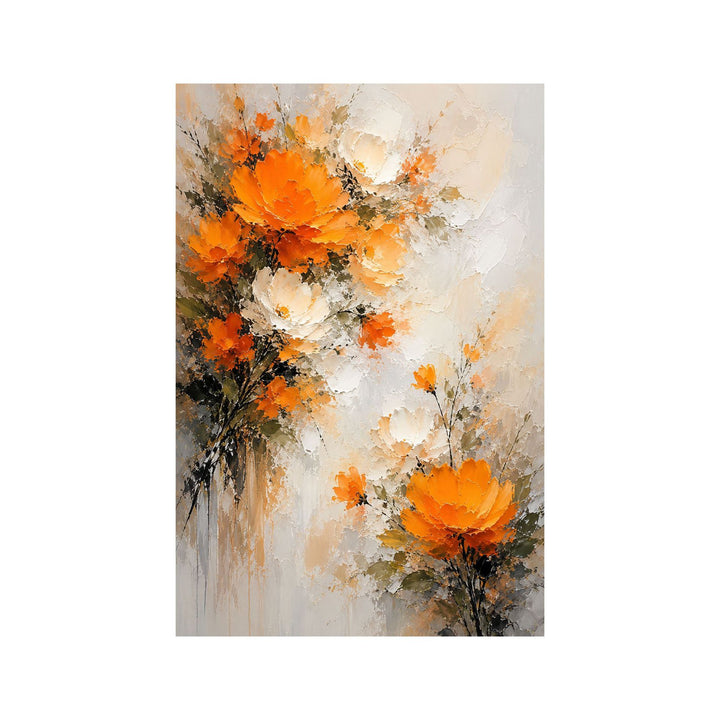 Textured Floral Oil Painting Canvas Art