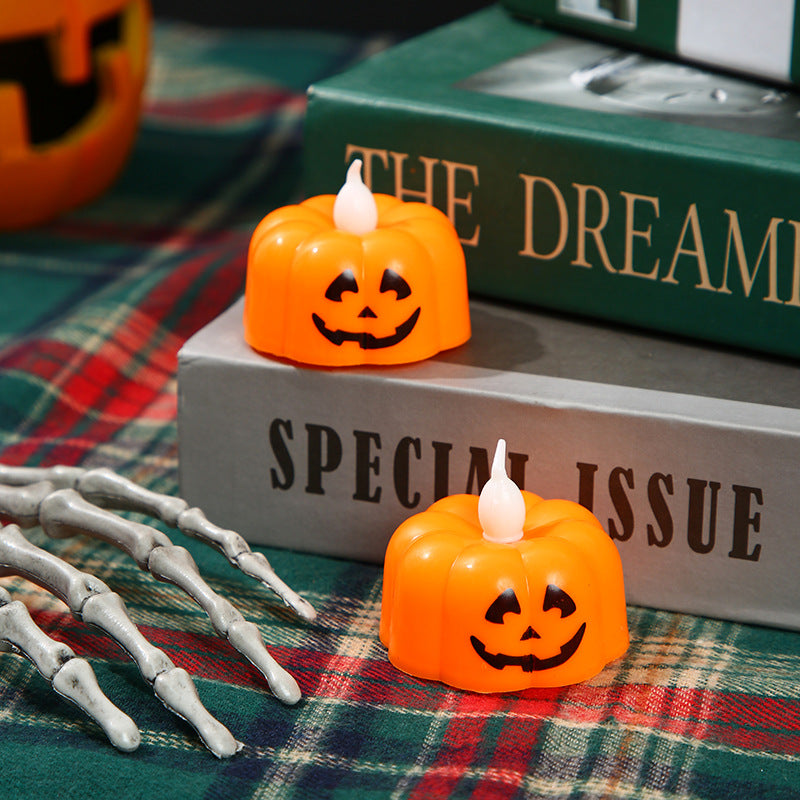 LED Mini Jack-O'-Lantern Pumpkin Tea Light Night Light Decorative Accent