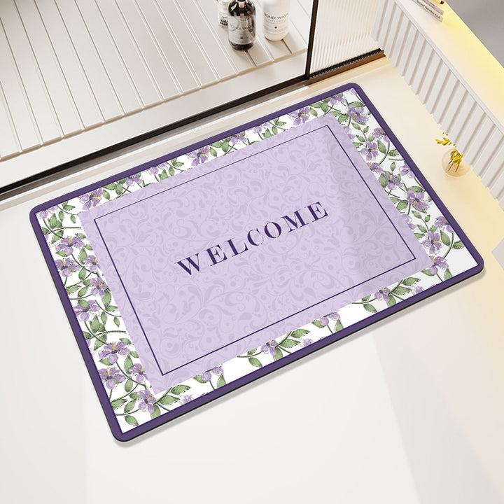 Floral Patterned Bathroom Mat Kalsten