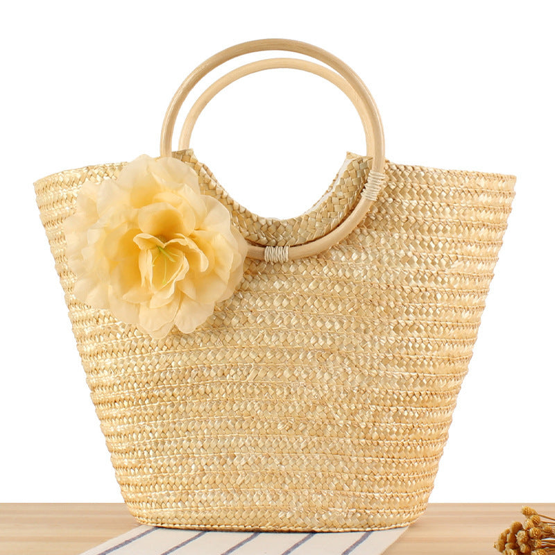 Basket bag with decorative floral design Kalsten