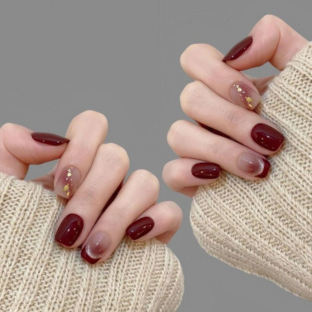 Glamorous artificial nails with glitter and ombre design Kalsten