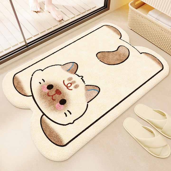 Cartoon Dog-Shaped Bath Mat