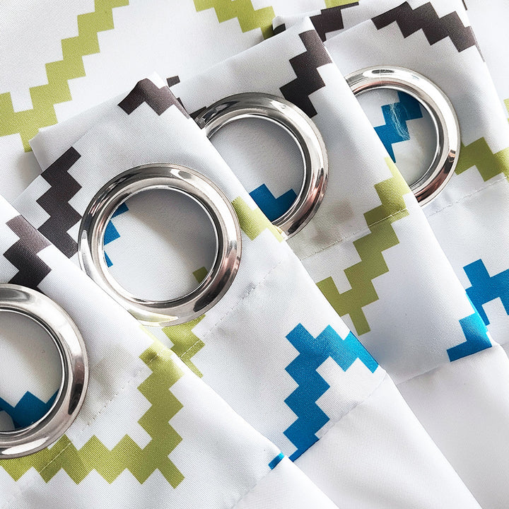 Geometric Zigzag Print Shower Curtain Kalsten
