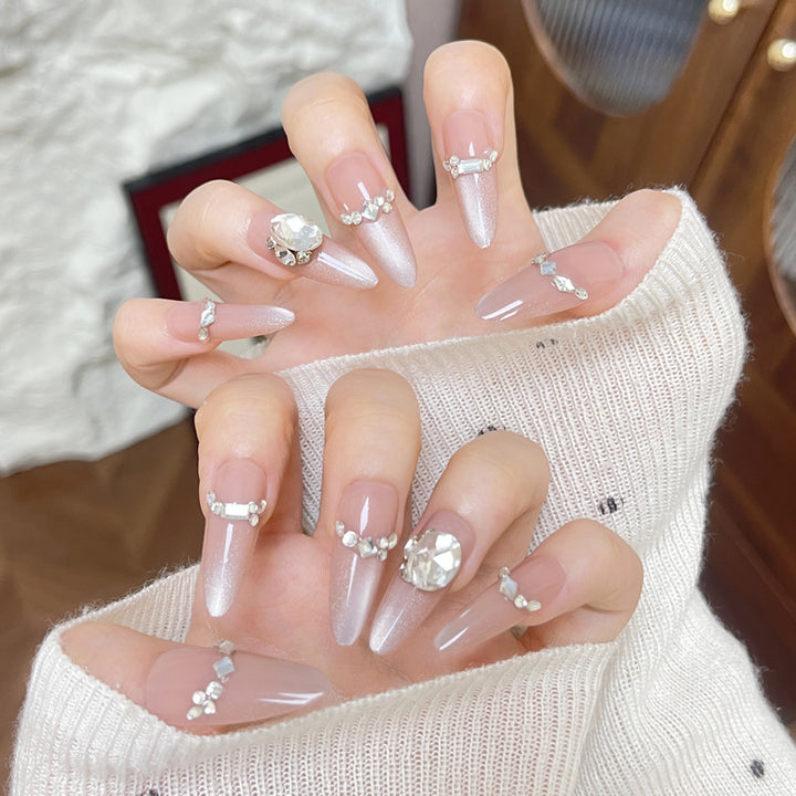 Premium Artistic Long Stiletto Nail Tips with Intricate Embellishments Kalsten