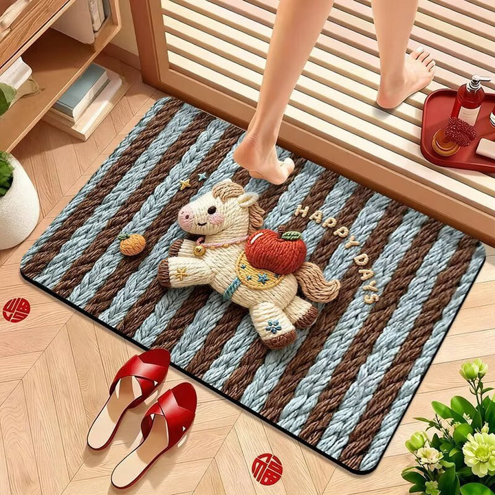 Cute Puppy-Themed Plush Bath Mat Kalsten