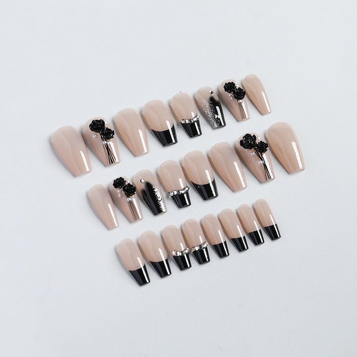 Decorative Rhinestone-Embedded Press-On Nails Kalsten